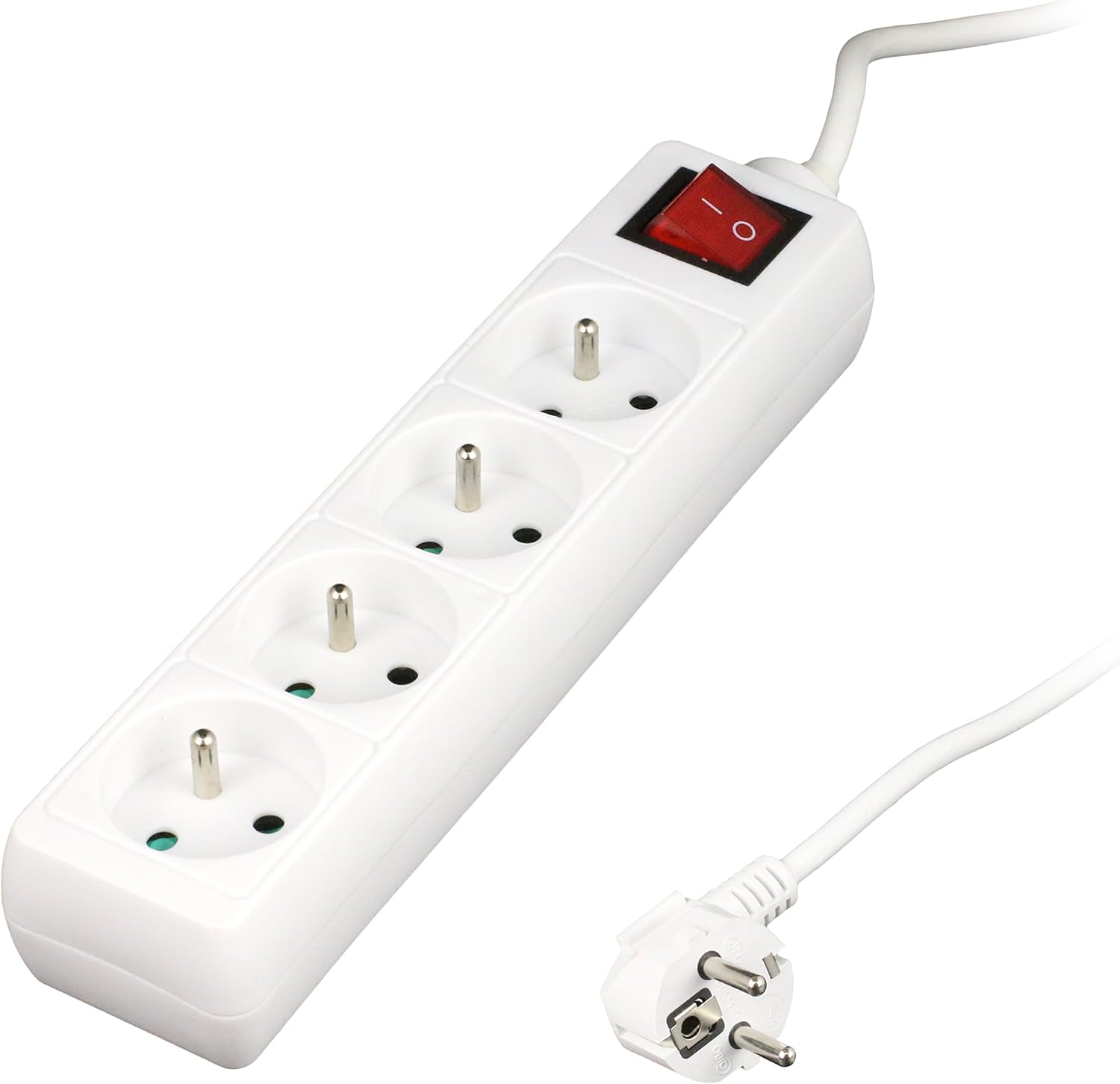Zenitech 16A Extension Lead with Switch, White 3680 wattsW, 4 Prises - Image 3