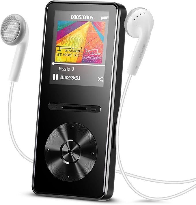 AGPTEK Reproductor mp3 Bluetooth 4.0, 8 GB Metal, Reproductor de Música de Hi-Fi Lossless Sonido con Radio FM,Grabador de Voz, Color Negro: Amazon.es: Electrónica