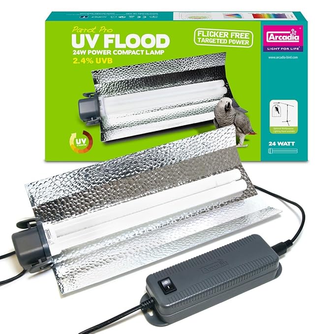 Arcadia - Parrot Pro UV Flood, Flutlicht für Vogelvolieren - 1x24W