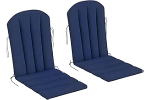 Outsunny Adirondack Chair Cushion Set of 2, Outdoor Chair Cushions, High Back Patio Chair Cushions with Ties, Non-Slip Replac