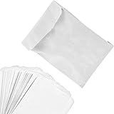 Paper Sandwich Bags Bulk Wax Paper (200 Pack) 7" x 6" x 1" Wet Wax Paper Bags - Food Grade Grease Resistant Wax Bags - White 