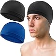COMNICO 2 Pcs Men Skull Caps Beanie Multifunctional Sleep Hats Breathable Headwear Sweat Absorbent Liner Cap for Men Women