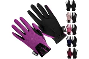 ChinFun Horse Riding Gloves Equestrian Gloves Kids for Girls Boys Durable Breathable Lightweight Comfortable Grip for All Seasons Young Riders Sports Mitts