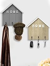 Echehi Decorative Key Holder Wall Mount 3 Ways Install Grey Home Shape view 4