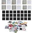 100 Set 2'' x 2'' Square Fridge Magnet Button Making Supplies for Badge Press Machine, DIY Square Photo Picture Magnet Button, Not Including Machine