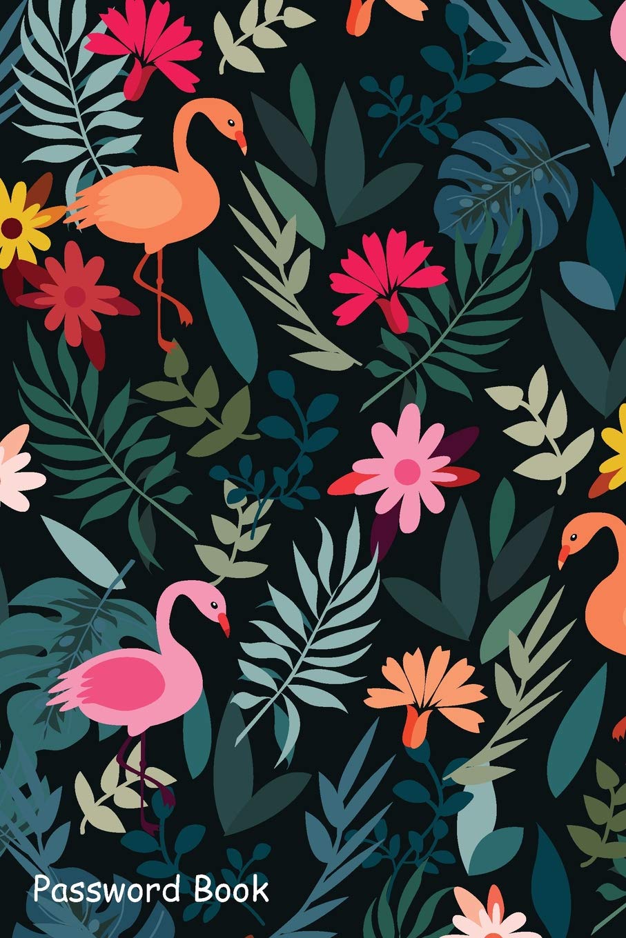 Password Book: Include Alphabetical Index With Forest Flamingo