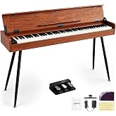 AUREOCORDA 88 Key Weighted Digital Piano, Hammer-Action Keyboard, for Beginners with MIDI Functionality (Wood Brown)