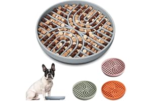AXEFUN Slow Feeder Dog Bowls, Silicone Slow Feeder for Dogs & Puppies, Dog Puzzle Bowl with Suction Cup for Anxiety Relief, Slow Eating, Dishwasher Fit, for All Breed, Grey