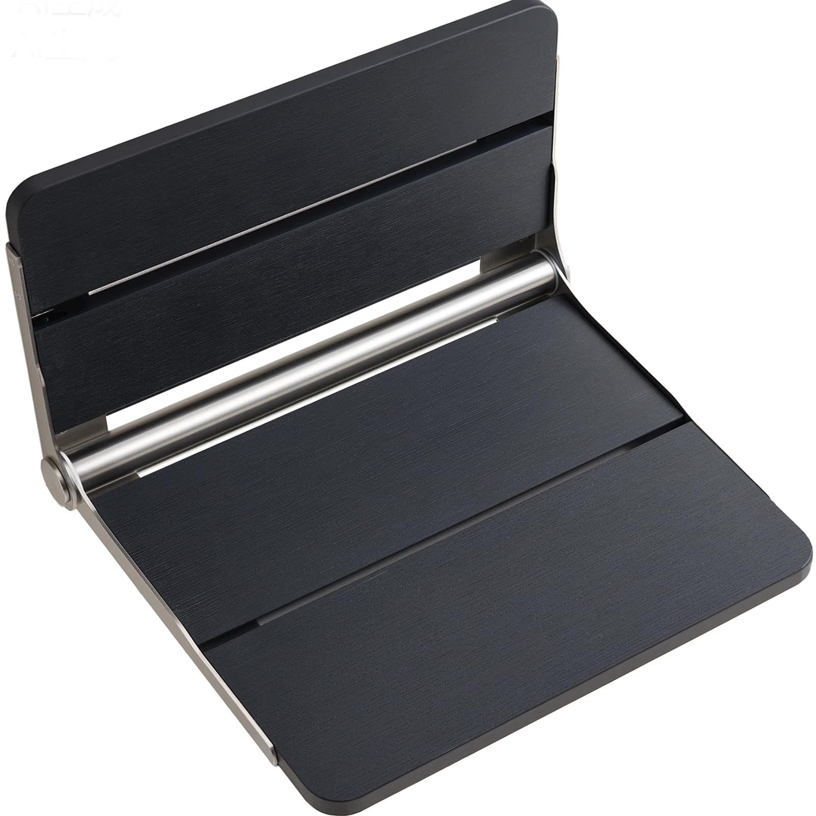 Photo 1 of 17.5'' Folding Shower Seat Wall Mounted, HDPS Fold Down Shower Bench for Inside Shower, Foldable Shower Stool, Waterproof Wall Mount Bathroom Seating Chair, 400LBS Weight Capacity, Black