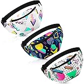 3 Pcs 80s 90s Fanny Packs Retro Neon Waist Bags 80s 90s Outfit Accessories for Men Women Adjustable Casual Bags Vintage Hiking Belt Waist Packs for Halloween Rave Party Accessories(Novel Style)