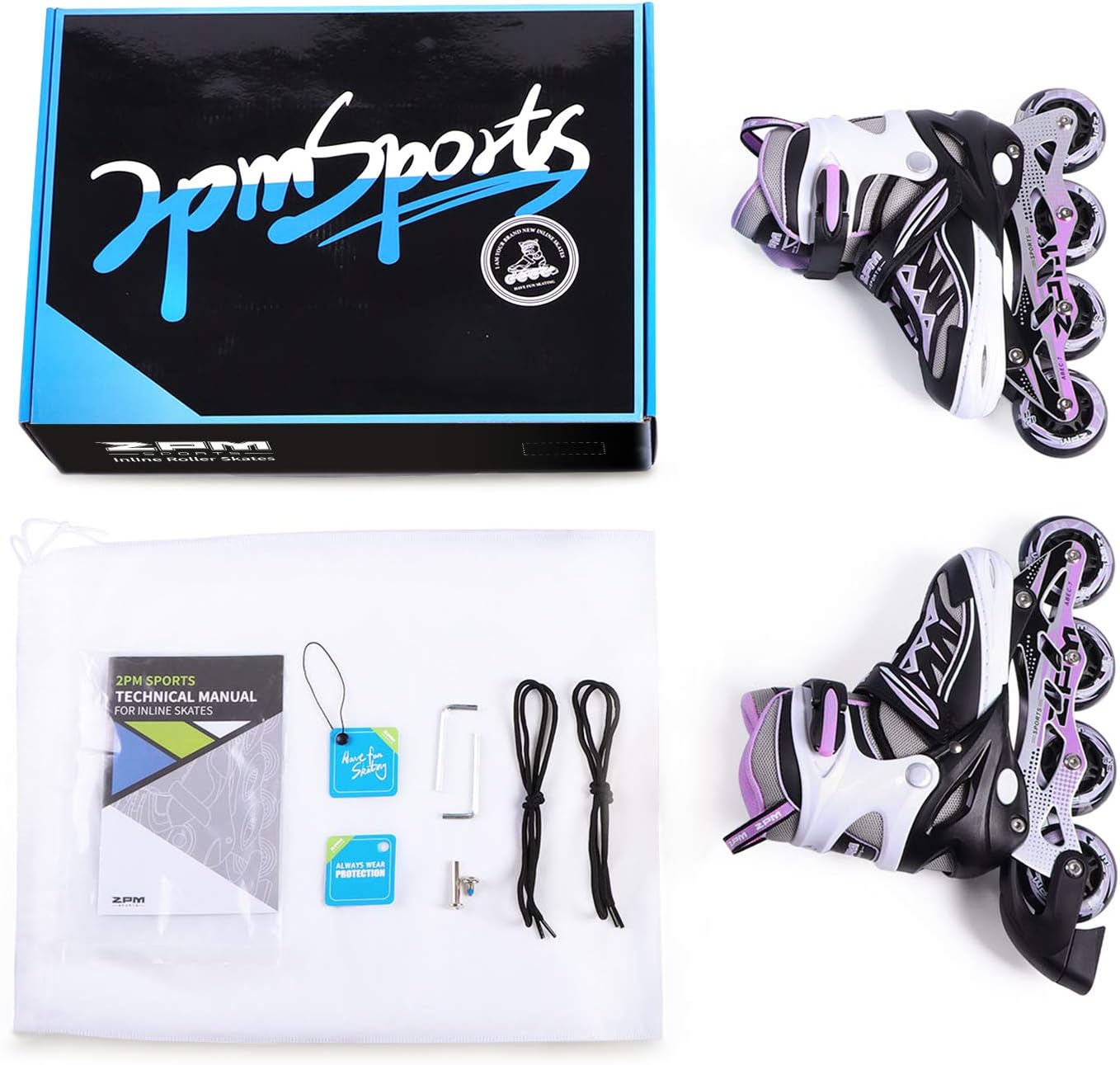 2PM SPORTS Cytia Pink Girls Adjustable Illuminating Inline Skates with Light up Wheels, Fun Flashing Beginner Roller Skates for Kids : Sports & Outdoors