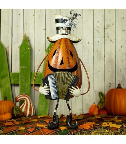 Amazon.com: Zaer Ltd. Masked Metal Halloween Jack-O-Lantern