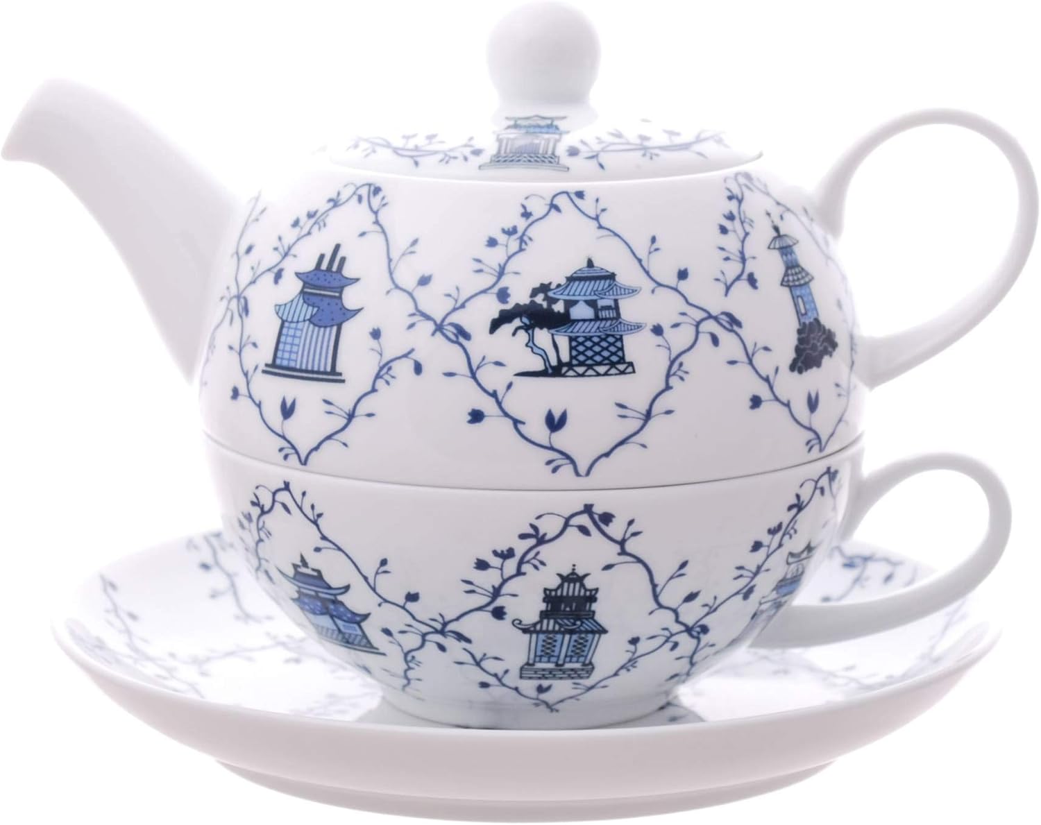 Cha Cult Tea for One Set Lanyu Porzellan, 4teilig Kanne 0,6 l, Tasse