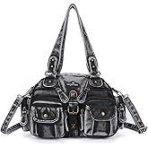 Angel Kiss Hobo Crossbody Purses for Women Shoulder Bag Multipocket Soft Hobo Purses Removable Strap Leather Handbags