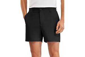PULI Golf Shorts Men Relaxed Fit Stretch Dress Lightweight Casual Waterproof Travel Quick Dry Summer Shorts 5 Inch Inseam