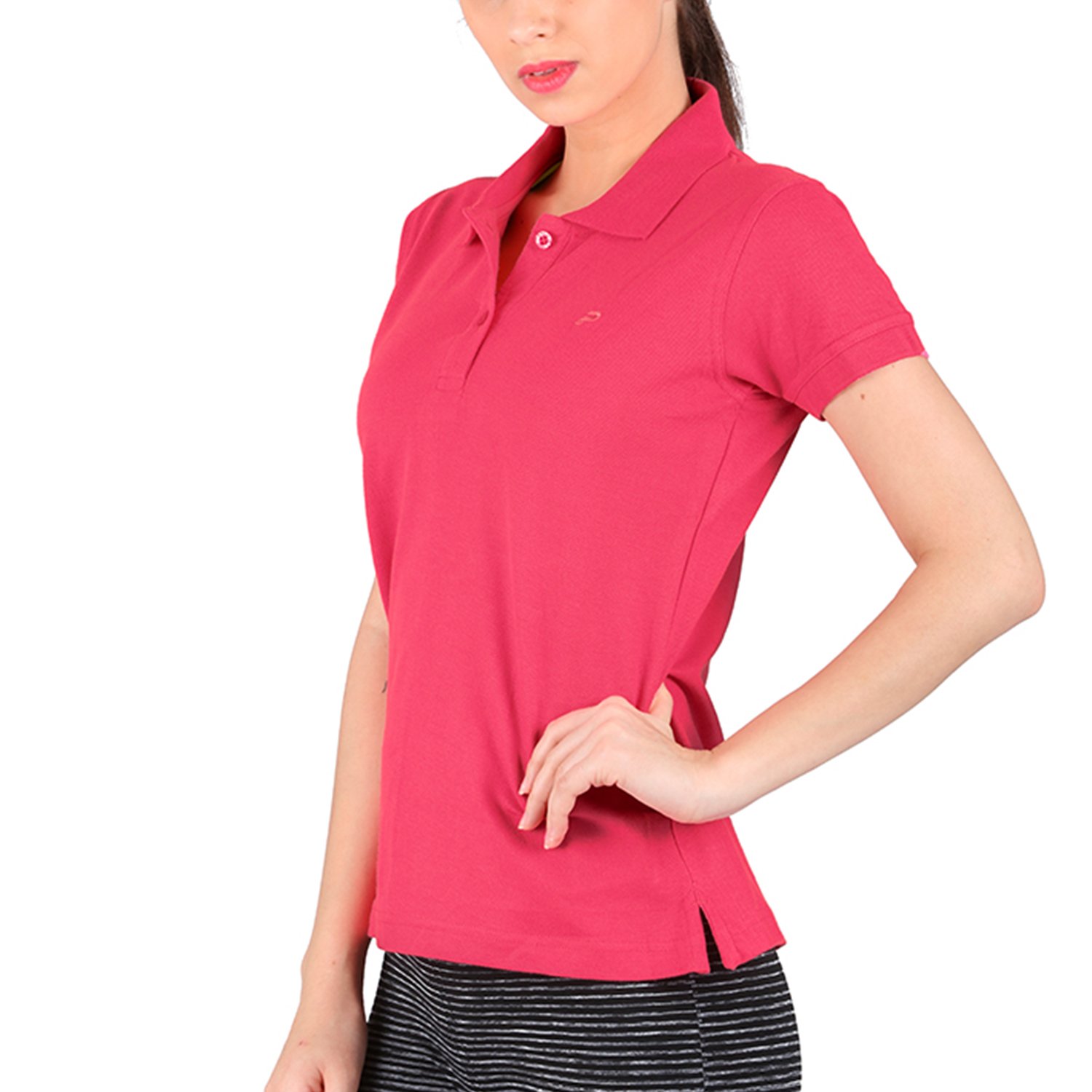 polo nation women's cotton polo t-shirt (pink)