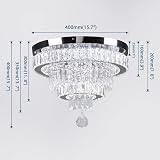 Crystal Chandelier 15.7 Inch Modern 4 Tier LED Ceiling Light 6500K view 3