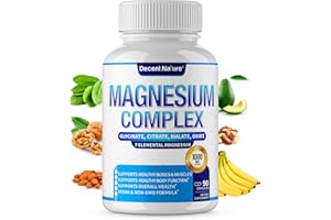 DECENT NATURE Magnesium Complex 7 Elemental Magnesium Supplement 1000mg – Magnesium Glycinate, Citrate, Malate, Taurate, Oxide, Aspartate, Orotate Non-GMO 90 Capsules