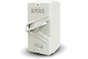 GMURA Enclosed Motor Disconnect Switch 63A 440V AC Disconnect Switch, 3 Pole Heavy Duty Safety Isolation Switch, IP65 Waterproof 3 Phase Disconnect Breaker Box for Generator Boat and Welding