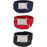 CTM Kids' Adjustable Elastic Belt with Magnetic Buckle (Pack of 3 Colors)