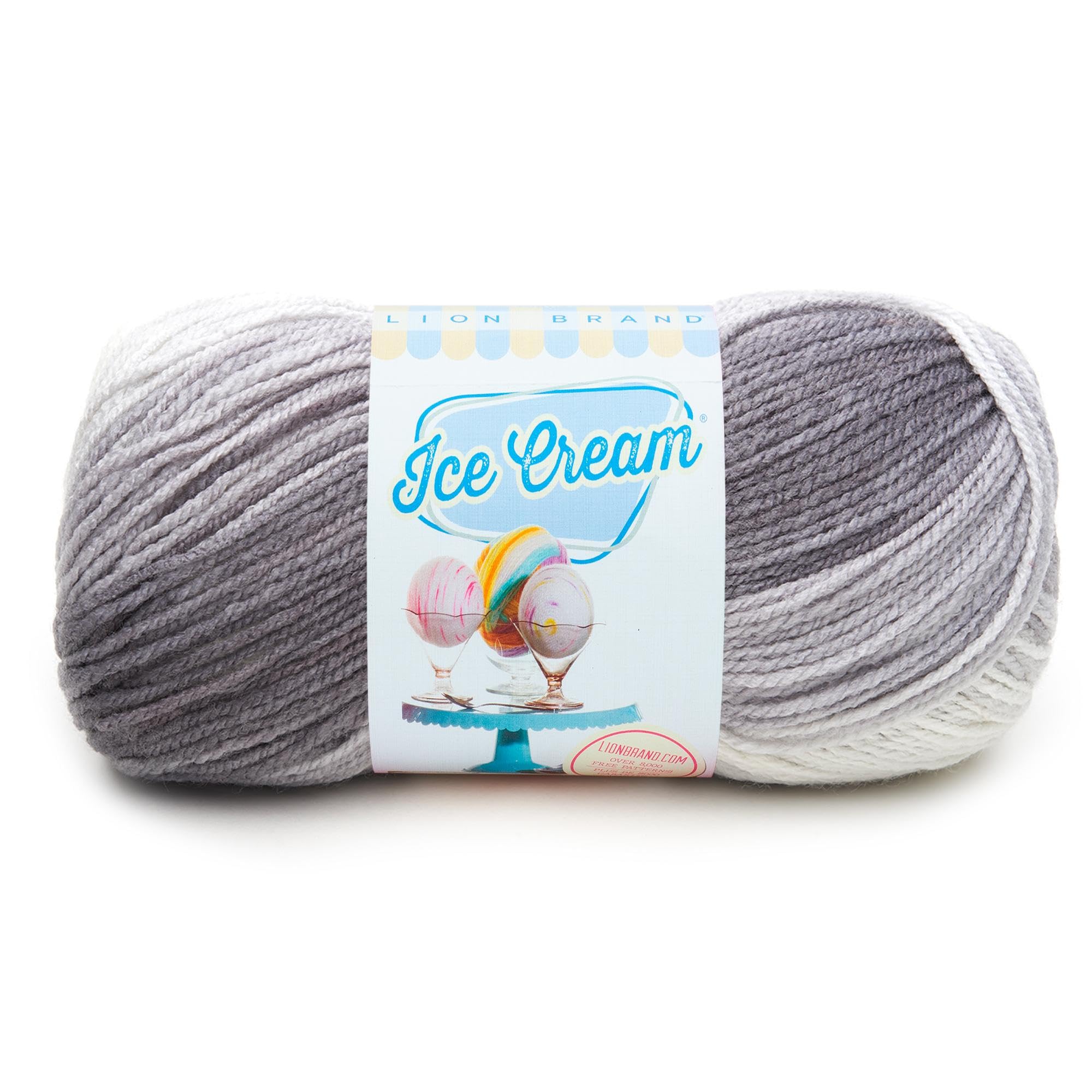 Lion Brand 100 Percent Acrylic Ice Cream Yarn, Cookies and Cream,10.89 x 10.89 x 22.32 cm — image 1