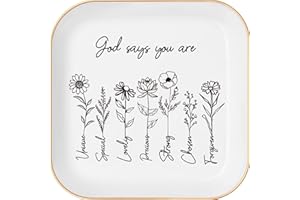 FUNNYWISH LITTLEBIGGER God Says You Are Bible Verses Ceramic Jewelry Tray，Gifts For Christian Women，Inspirational Gifts For Women，Christian gifts for women，Sister Gifts，christian gifts，Mother's Day Gifts
