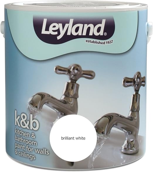 Leyland 303512 Kitchen and Bathroom Emulsion Paint, Brilliant White, 2.