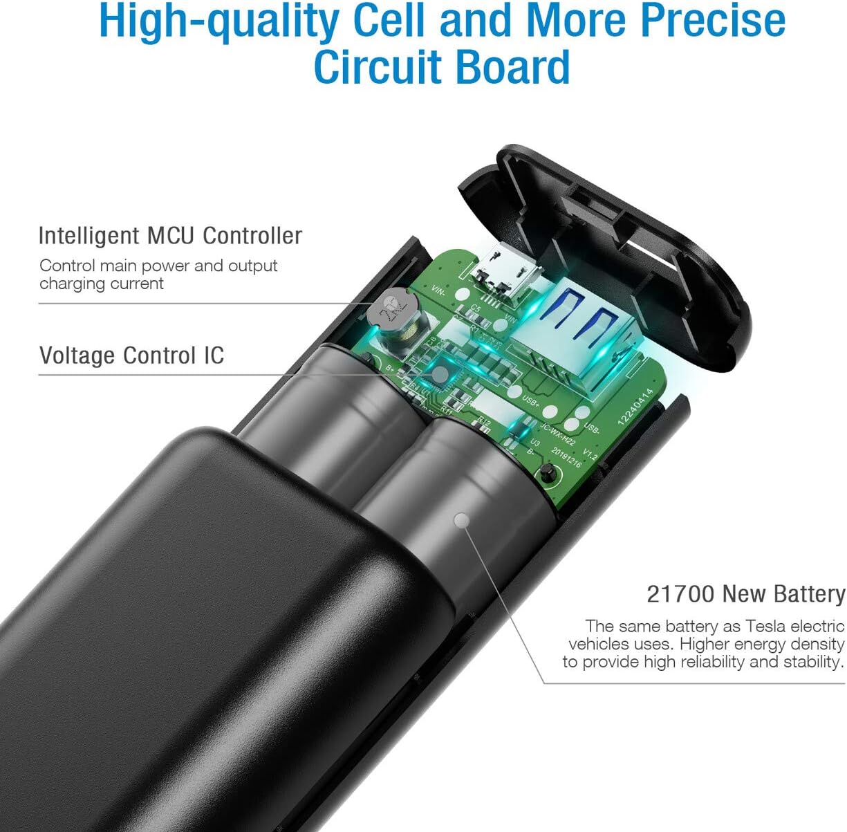 Power Bank POWERADD EnergyCell 10000, Ultra-Compact High-Speed Charging Portable Charger, Smallest and Lightest External Battery Compatible for iPhone12 XS X Samsung S10 Google LG iPad and More