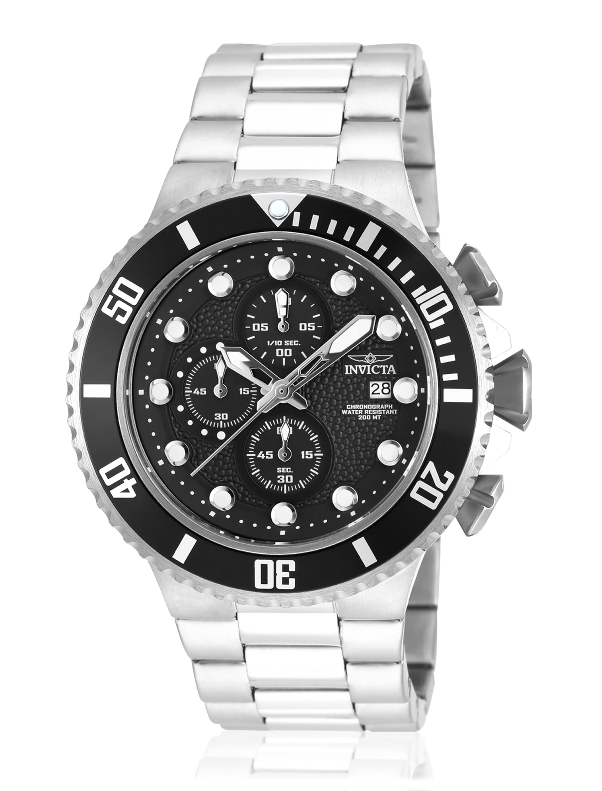 Invicta Pro Diver 18906 Men's Watch - Waterproof - Analogue - Quartz Movement - stainless steel with Black dial - 52mm