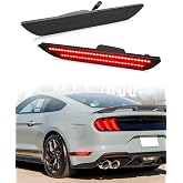LED Side Marker Lights for 2015-2023 Ford Mustang | Red Upgraded LED Fender Marker Parking Lamps Smoked Lens, Pack of 2