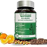 VIFADIMED Rhubarb,Gut Motility Assist for Bowel Movement and Regularity,Constipation Relief,Bloating & Gas Relief,Mucus Production Activator,Lining & Microbiome Support, 45 Capsules