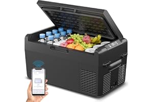 Feelfunn 12 Volt Refrigerator - 21QT(20L) Electric Cooler 50Hours Still Keep Cool, Portable Refrigerator APP Control -4℉~68℉, Car Refrigerator 12/24V DC 100-240V AC for Travel Camping Truck RV Boat