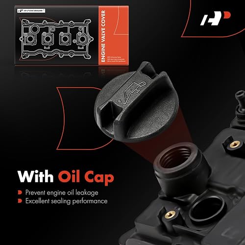 Engine Valve Cover With Gasket - For Nissan Altima Sentra 2.5L QR25DE 2007-2013 - Black Plastic