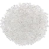 uxcell 2000 Pcs Glass Seed Beads Bulk, 1.5mm Mini Glass Bugle Beads for DIY Earrings, Necklaces, Bracelets, Jewelry Making, Light Gray