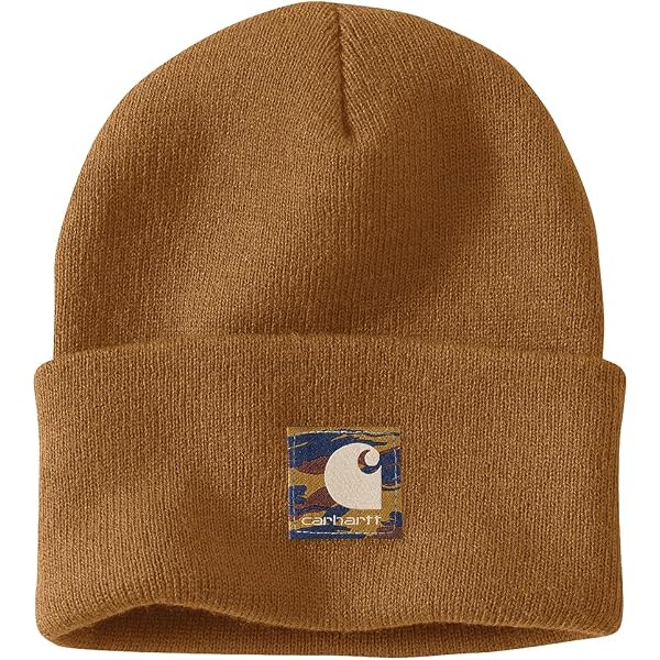 Carhartt Men's Knit Cuffed Two-Tone Beanie, Cameo Brown, One Size
