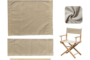 Wonafa 1 Set Director Chair Canvas Replacement with Wood Stick,21.2" L x 16.1" W Portable Replacement Cover Canvas for Directors Chair,Casual Home Director Chairs Replacements Canvass (Khaki) (Khaki)