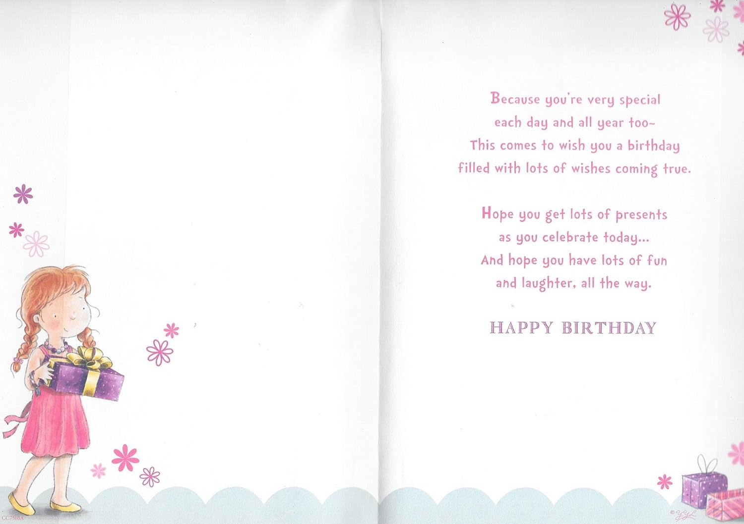 DAUGHTER AGE 6 SIX BIRTHDAY CARD WITH BADGE**9 X 6 INCHES**1ST CLASS POST**AE8**, yellow|brown|pink|white|beige - Image 3