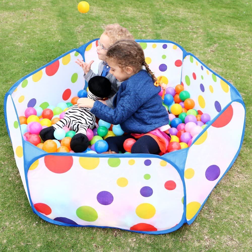 EocuSun Kids Ball Pit, Large Pop Up Toddler Ball Pits Tent for Toddlers Girls Boys for Indoor Outdoor Baby Playpen w/Zipper Storage Bag Maded, Balls Not Included（Blue)