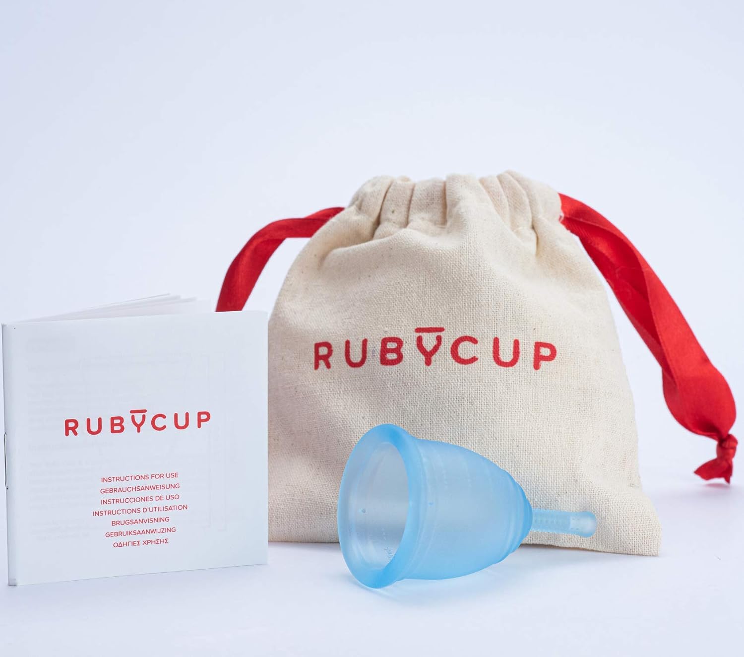 Ruby Cup, Reusable Menstrual Cup, Small (Light Flow), Blue, Includes Cup Donation. Perfect for Beginners. Safe
