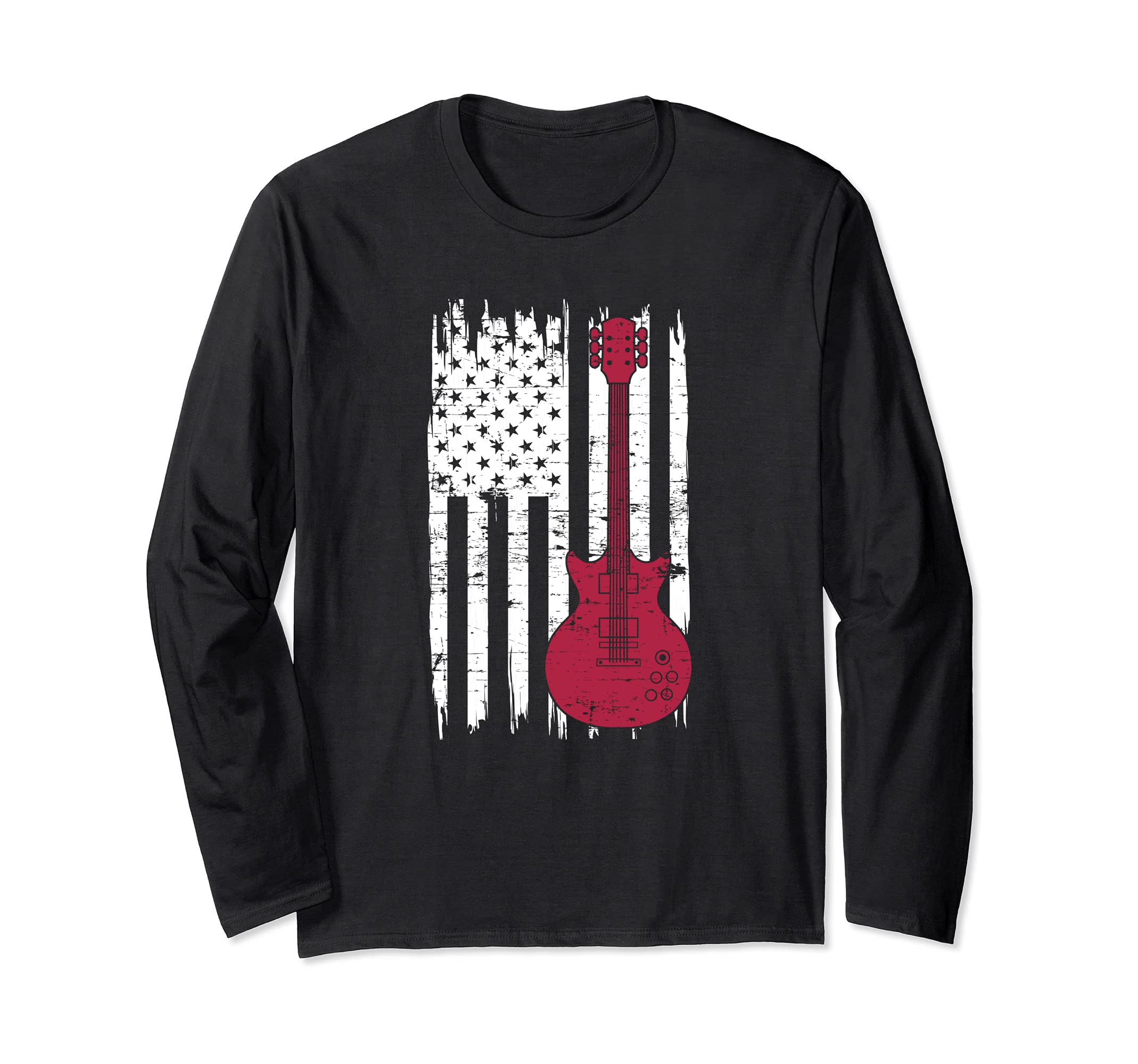 Guitar Player American Pride Guitarist USA Flag Guitar Long Sleeve T-Shirt