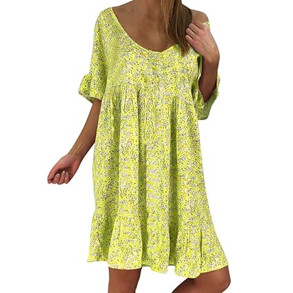 yellow sundress with sleeves