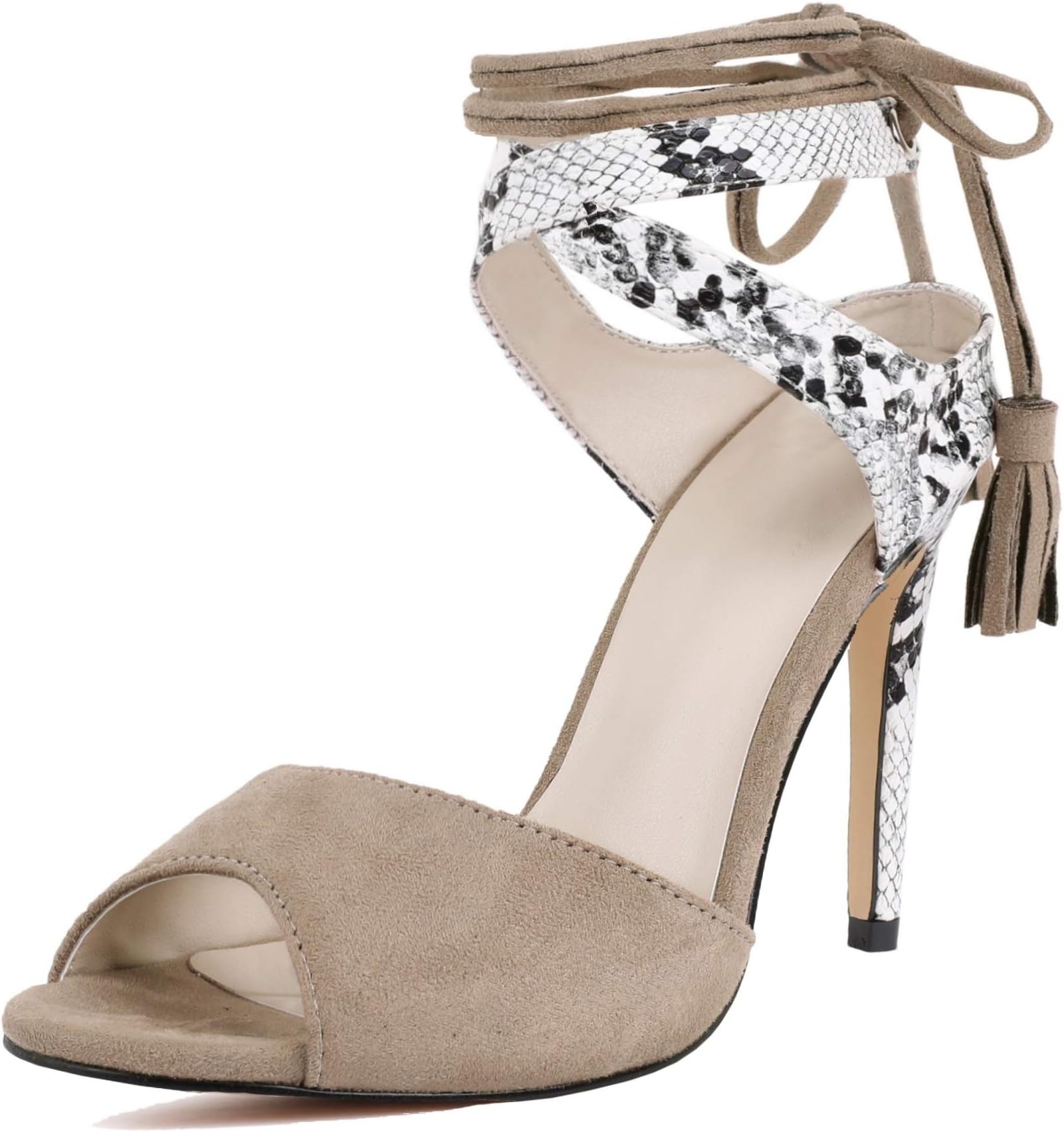 Womens Peep Toe Platform Heels Sandals Lace Up Tie Sexy Stilettos Dress Pumps Shoes