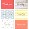 Oaklyn 48 Pack Thank You Cards With Envelopes - 4x5.25 Inch Blank Cards, Assorted Designs For Weddings, Baby Showers & More