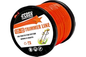 COSY GARDEN TOOLS String Trimmer Line, Commercial Grade Orange Pentagon Weed Eater String, Premium Nylon Universal 0.105" Diameter x 328'