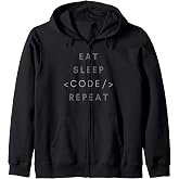 Eat Sleep Code Repeat Funny Programming Coding Gift Shirt Zip Hoodie