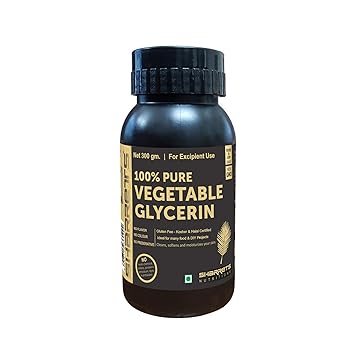 Sharrets Vegetable Glycerin (VG) is our highest quality,USP/IPEC/FCC grade, Non GMO, Kosher, Halal, RSPO(MB)[Ideal for many Food projects, Benefits hair & skin] 300g /10oz