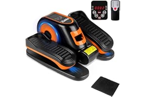 Zakle Under Desk Elliptical Machine, Electric Elliptical Training Machine w/Remote Control, 12 Speed Levels, Quiet Seated Pedal Exerciser for Home Office