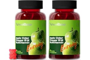 NEWELLME Sugar-Free Apple Cider Vinegar (ACV) Gummies with The Mother & B12, Vegan Organic Vitamin Gummies for Digestion, Energy & Metabolism,Gluten-Free, Multivitamin Support,120 Counts
