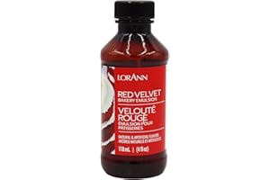 LORANN OILS LorAnn Red Velvet Bakery Emulsion, 4 oz - Intense Red Velvet Cake Flavor Extract for Baking, Candy Making, Icings & Desserts, Vegan & Gluten Free