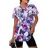 XIEERDUO Womens Workout Tops Short Sleeve Shirts with Sun Protection UPF 50+ Quick Dry Outfits for Hiking Running S-3XL